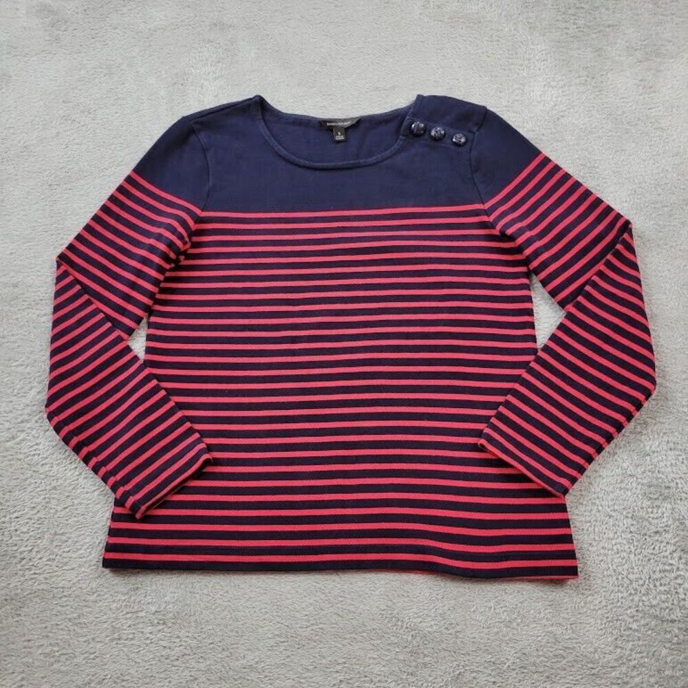 Banana Republic Navy and Red Striped Button Down Shirt